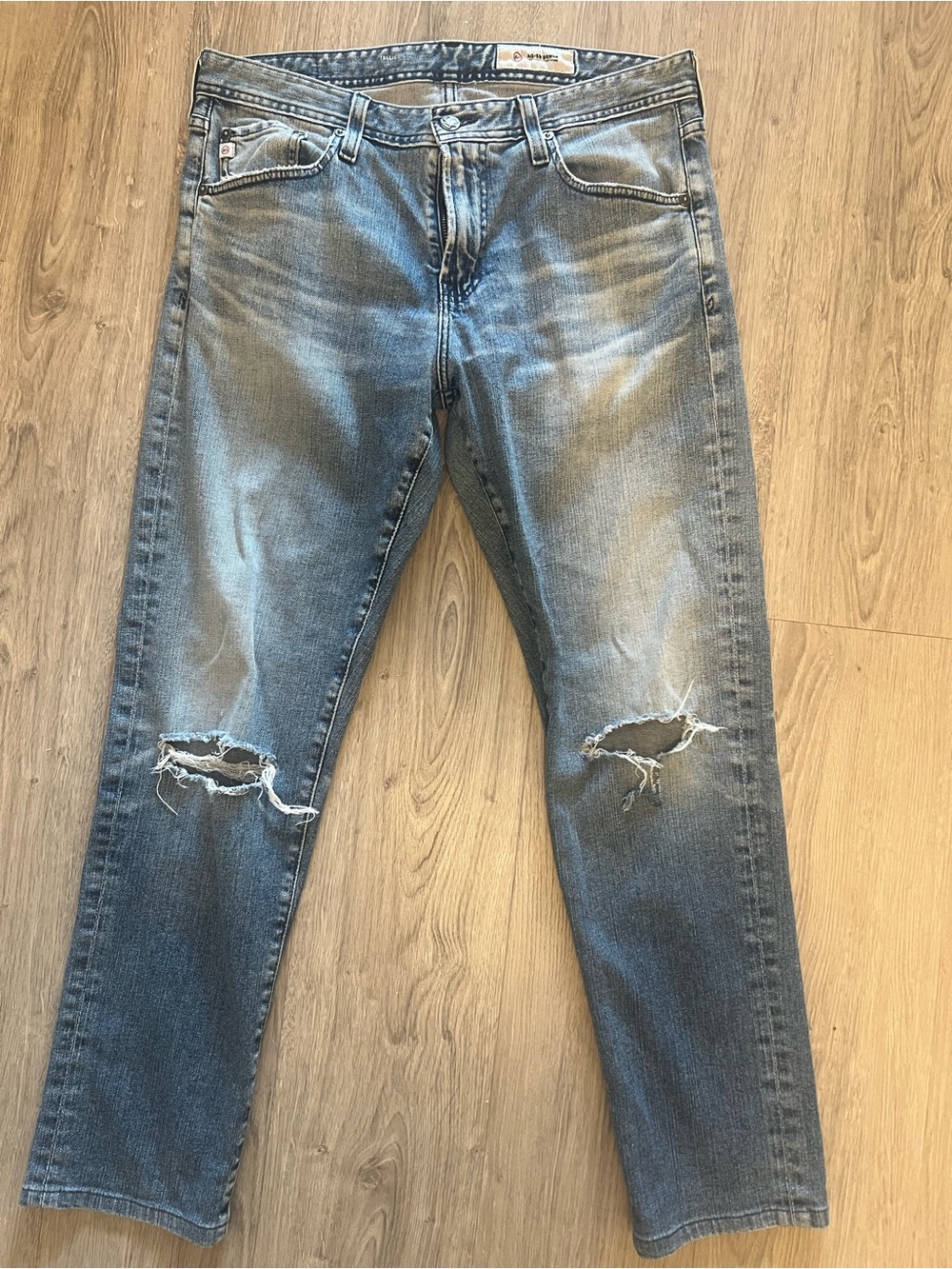 Men's Distressed Blue Denim Jeans | AG Denim |